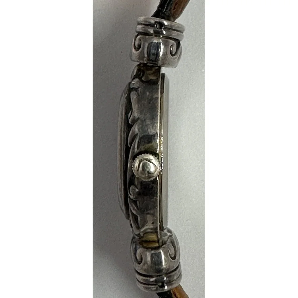 Brighton Paris Reversible Leather Band Watch Women Discolored Band New Battery Z